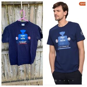 FREE w/purchase Davis Cup Tennis T-Shirt Swiss Federer Wawrinka Lille 2014 S